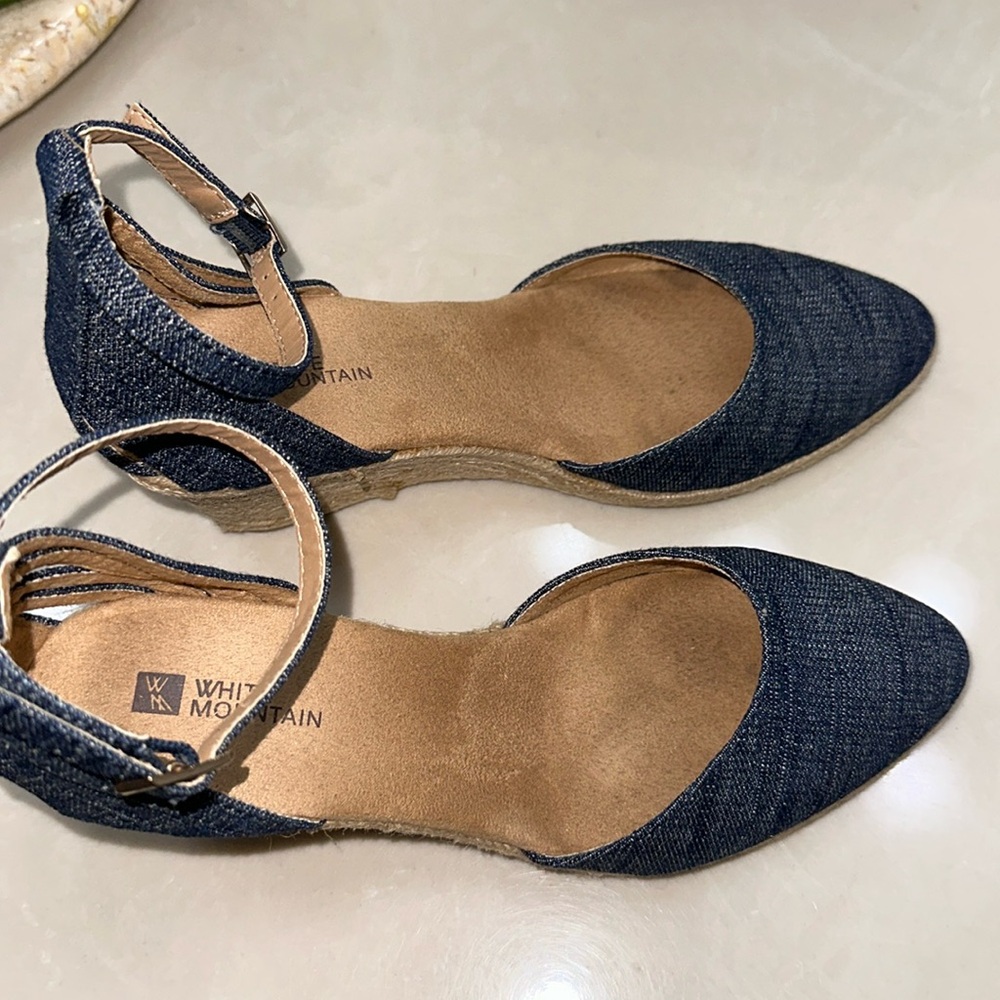 White Mountain dark denim Wedge